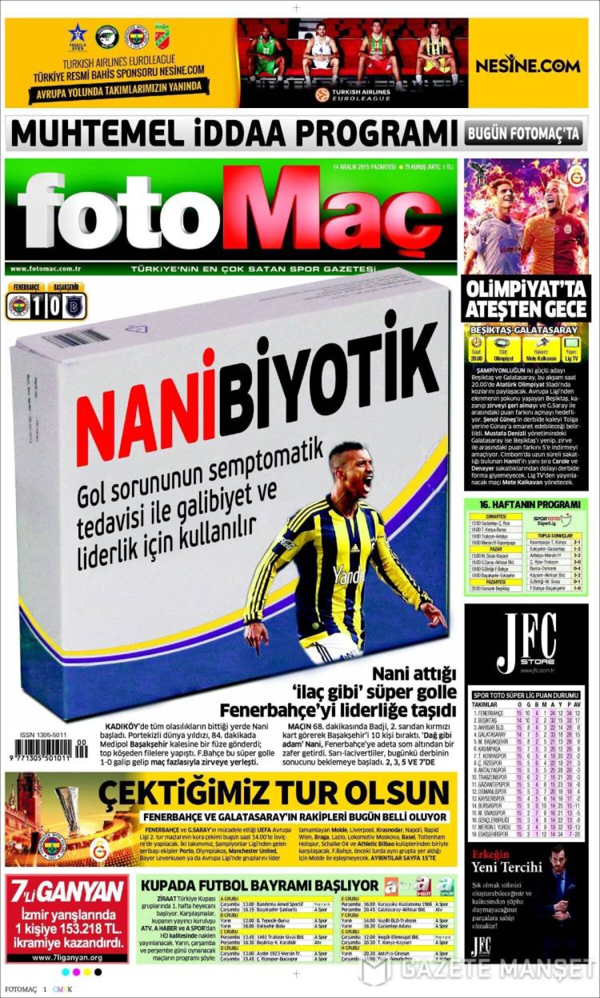 Ce scriu azi ziarele de sport din lume (14 decembrie 2015)