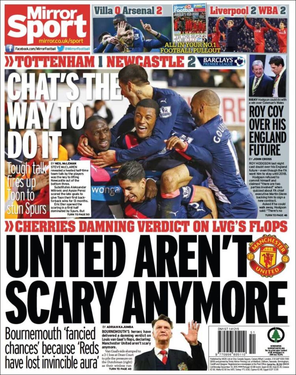 Ce scriu azi ziarele de sport din lume (14 decembrie 2015)