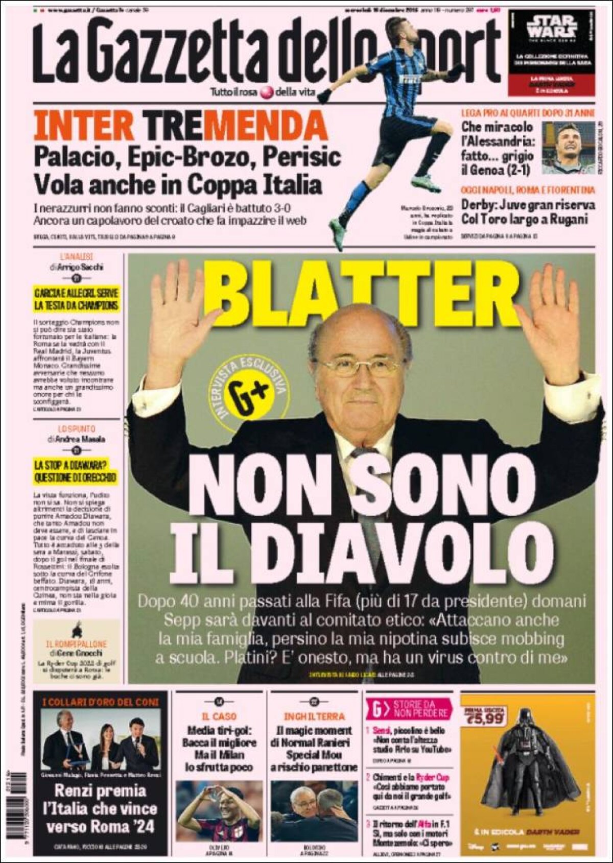 Ce scriu azi ziarele de sport din lume (16 decembrie 2015)