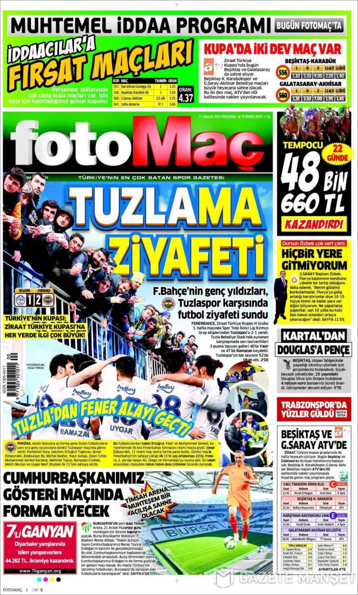 Ce scriu azi ziarele de sport din lume (17 decembrie 2015)