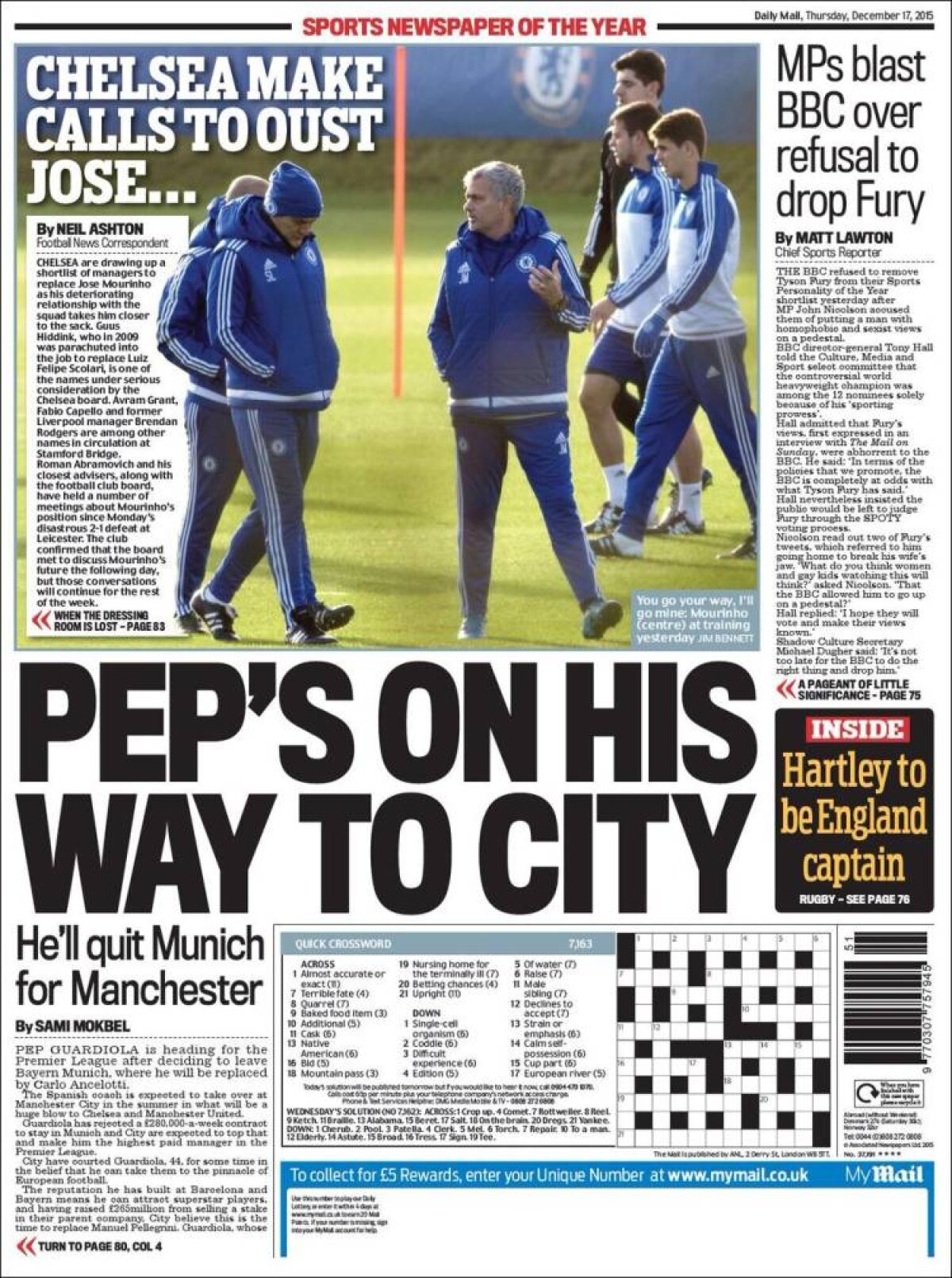 Ce scriu azi ziarele de sport din lume (17 decembrie 2015)