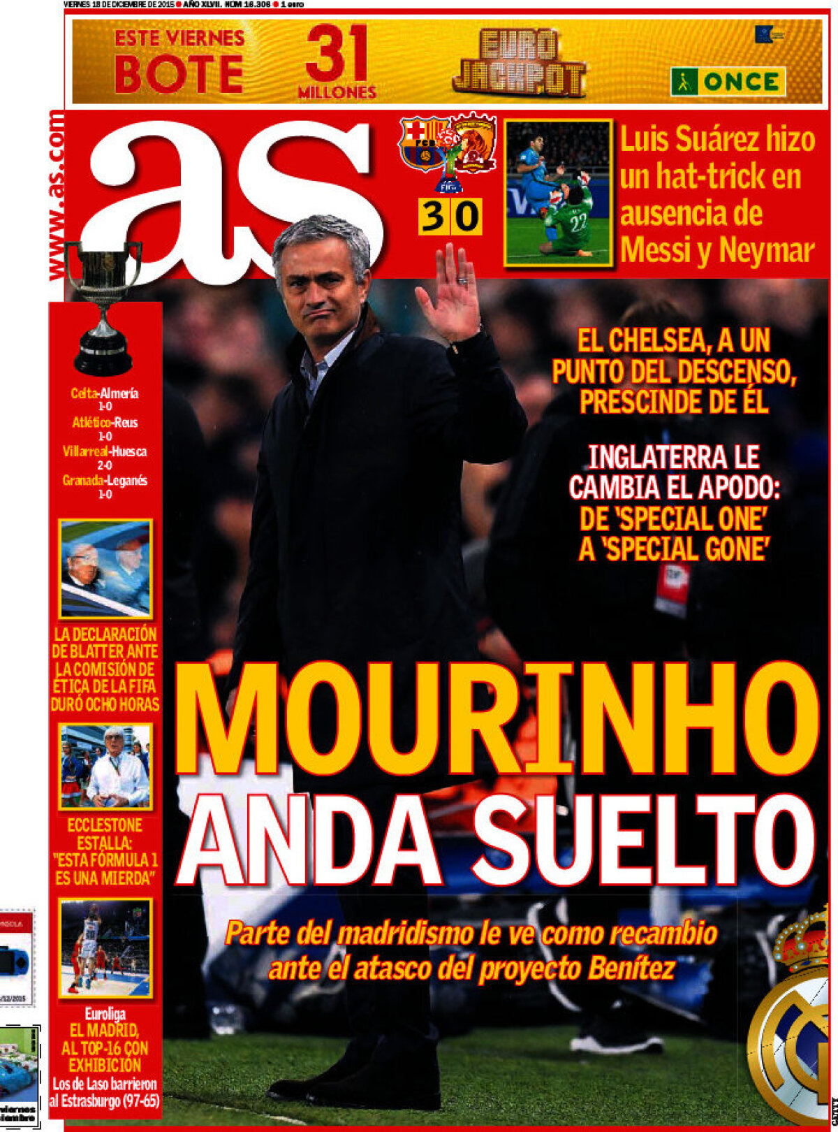 Ce scriu azi ziarele de sport din lume (18 decembrie 2015)