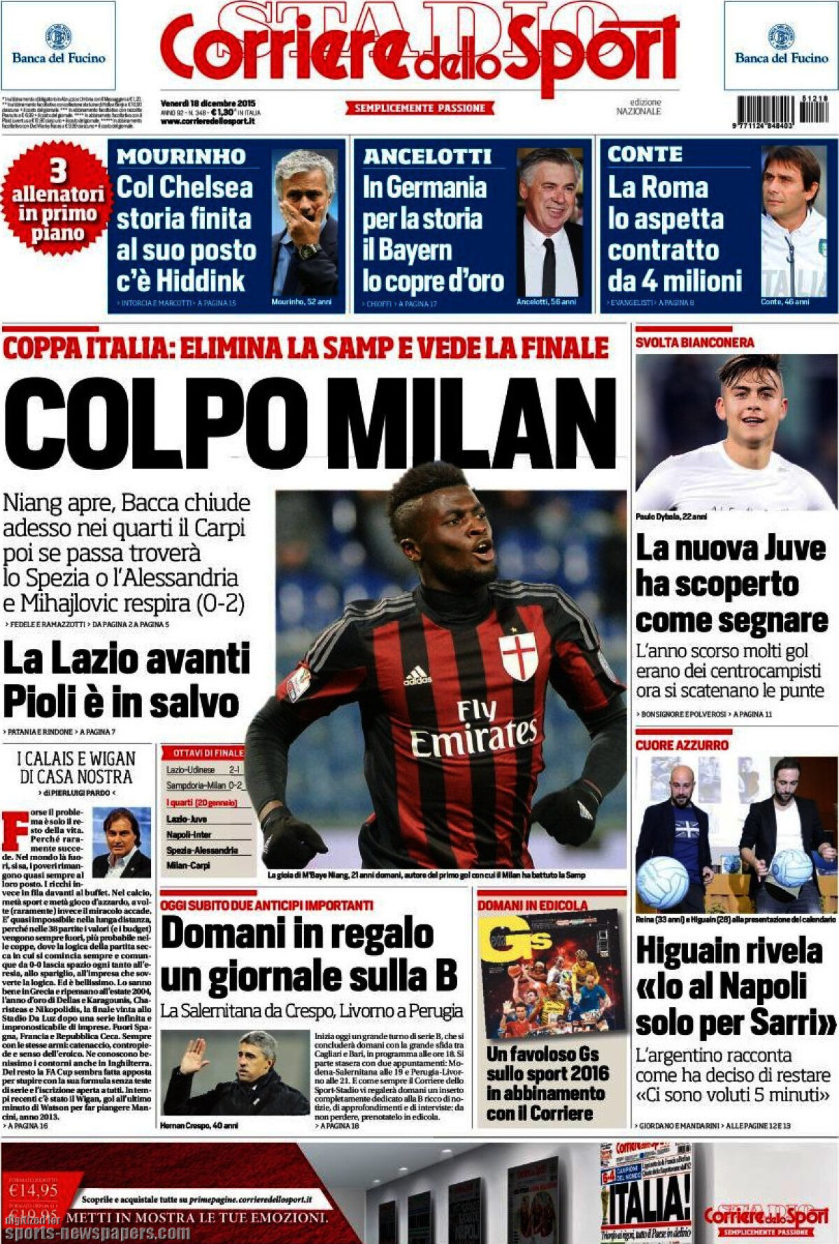 Ce scriu azi ziarele de sport din lume (18 decembrie 2015)