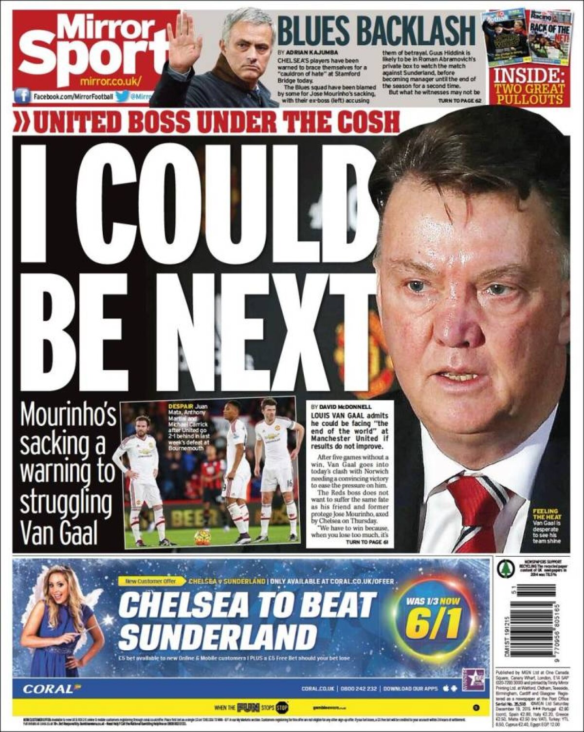 Ce scriu azi ziarele de sport din lume (19 decembrie 2015) 	