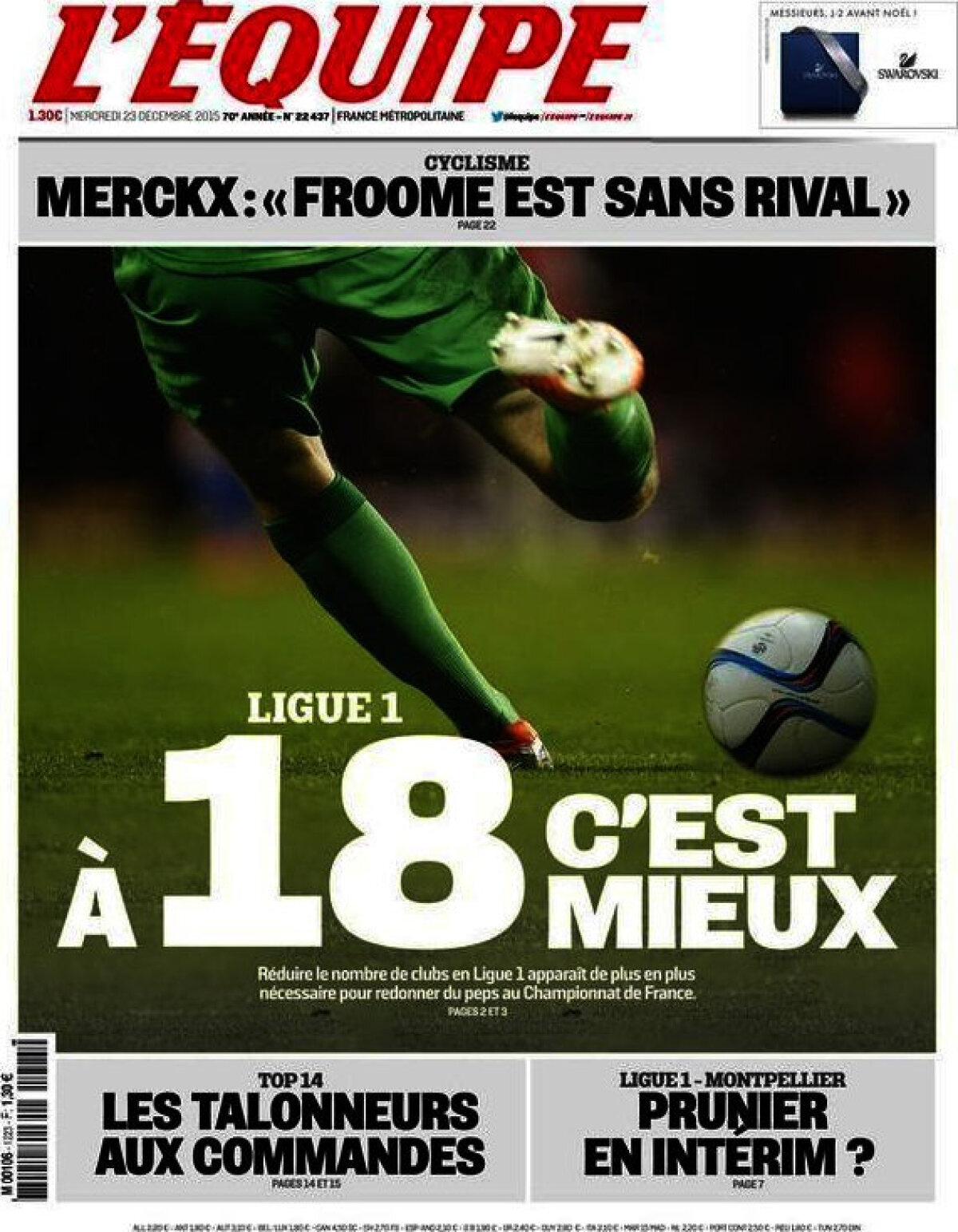 Ce scriu azi ziarele de sport din lume (23 decembrie 2015) 