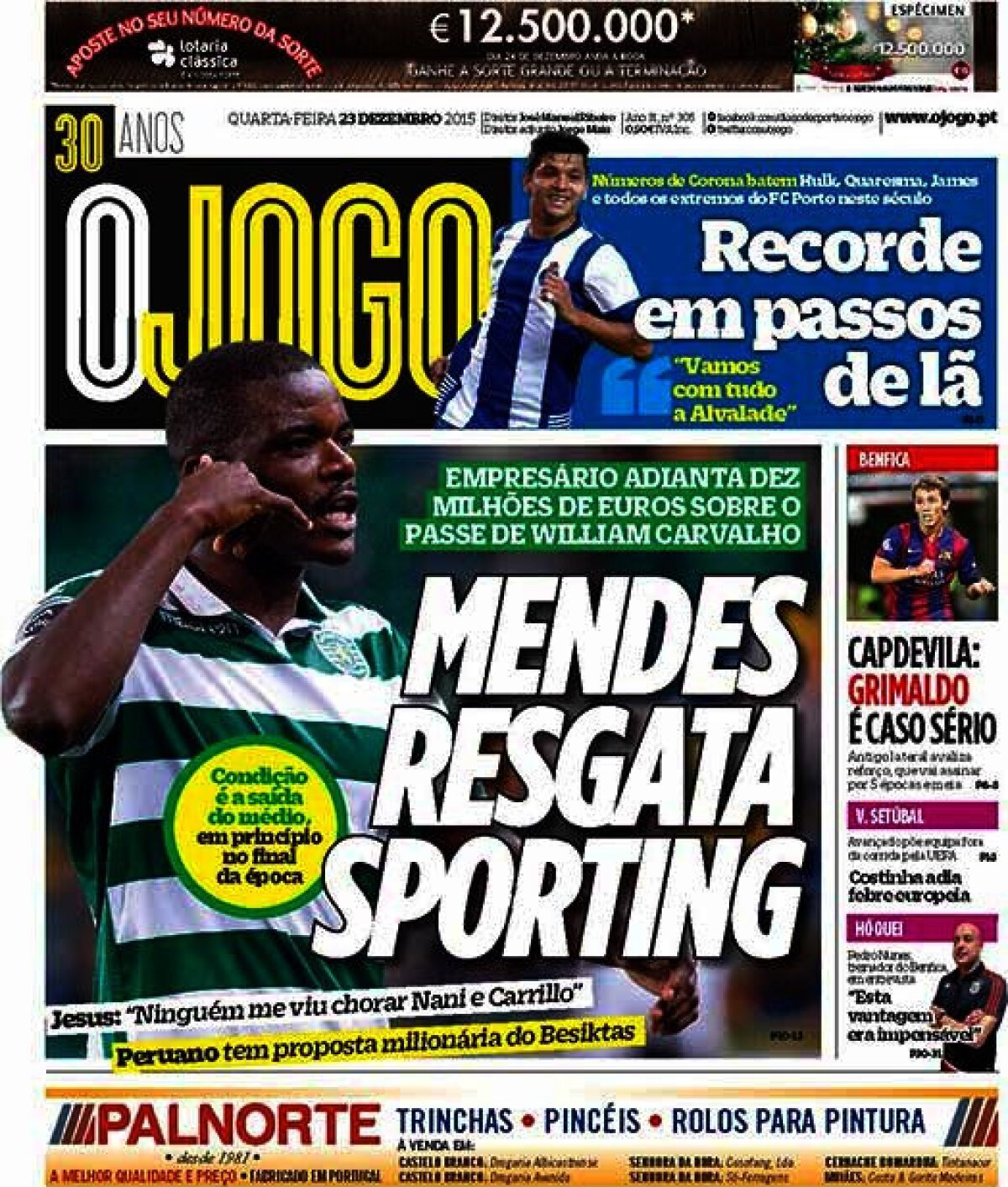 Ce scriu azi ziarele de sport din lume (23 decembrie 2015) 