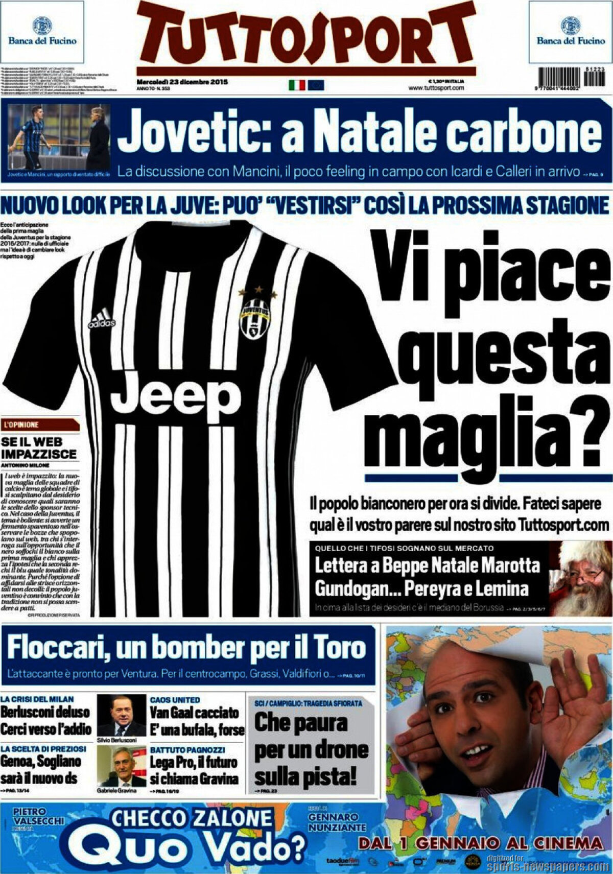 Ce scriu azi ziarele de sport din lume (23 decembrie 2015) 