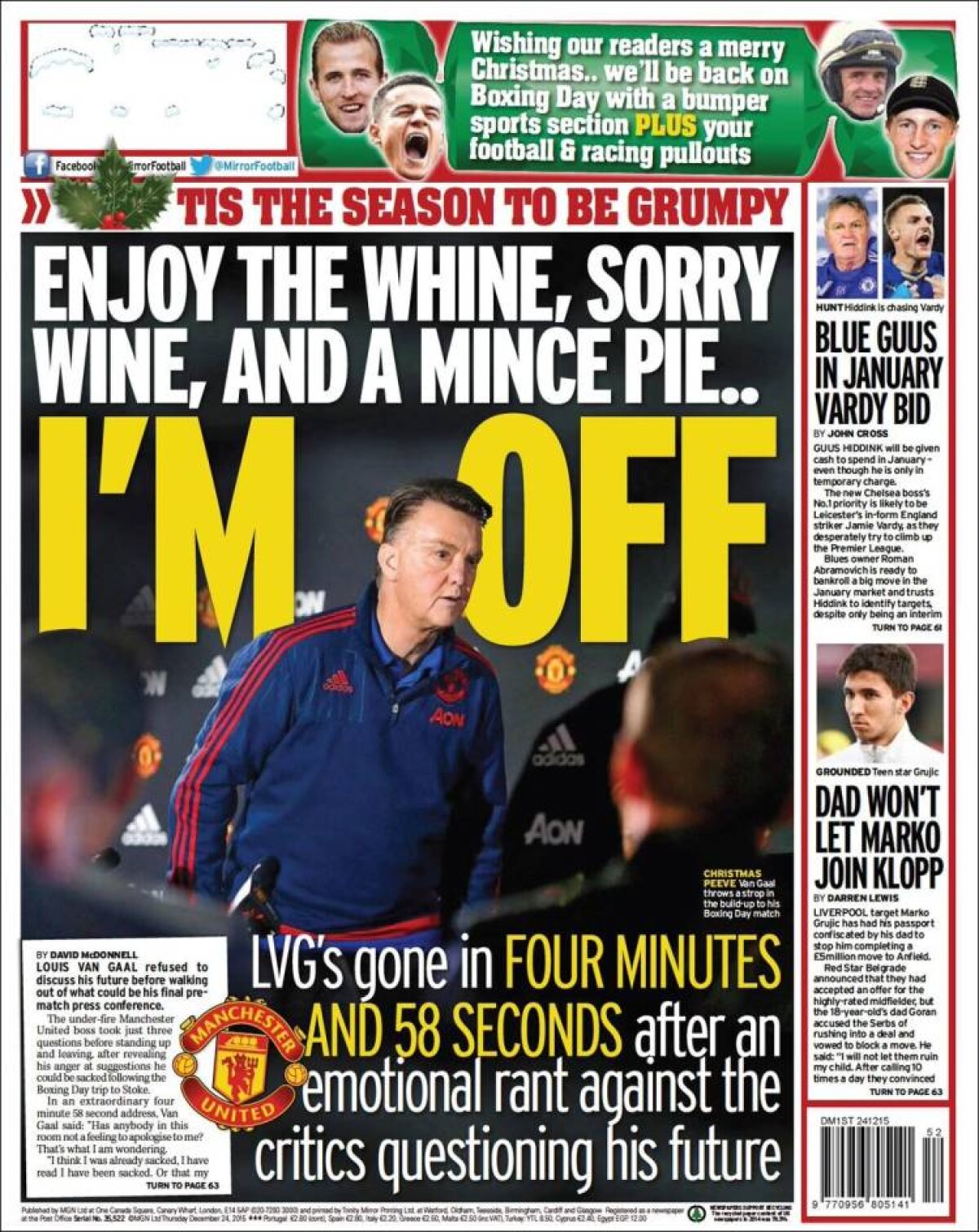 Ce scriu azi ziarele de sport din lume (24 decembrie 2015)