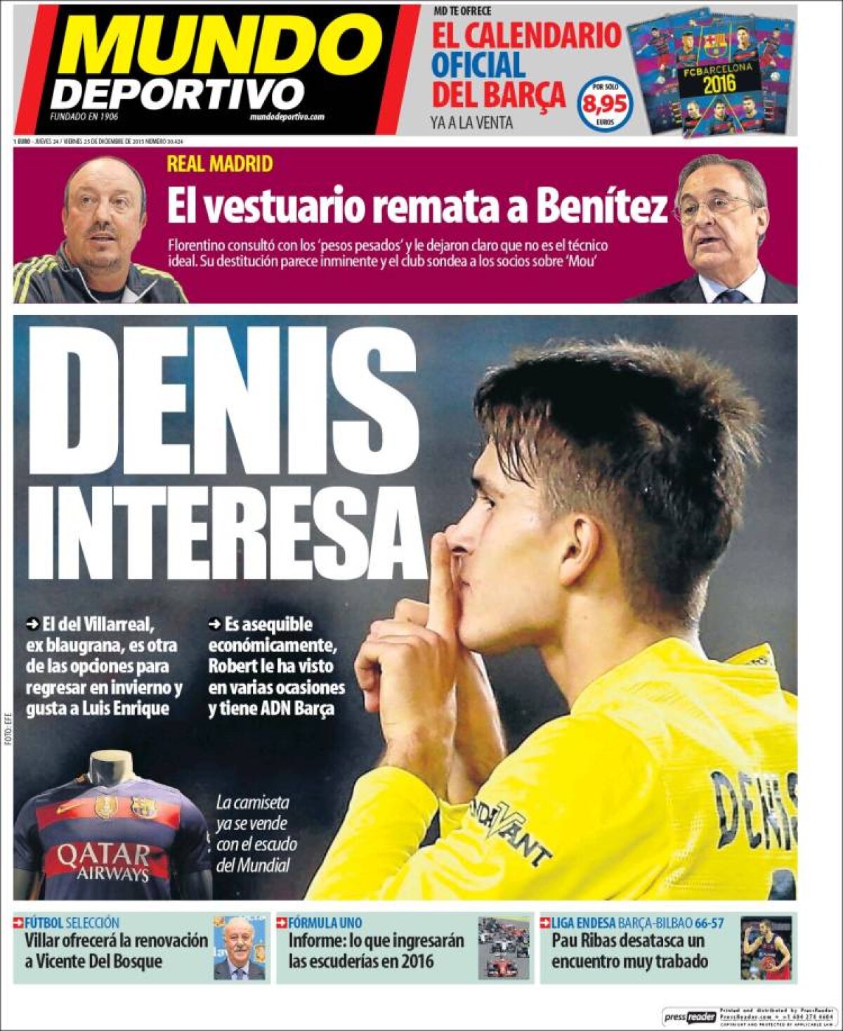 Ce scriu azi ziarele de sport din lume (24 decembrie 2015)