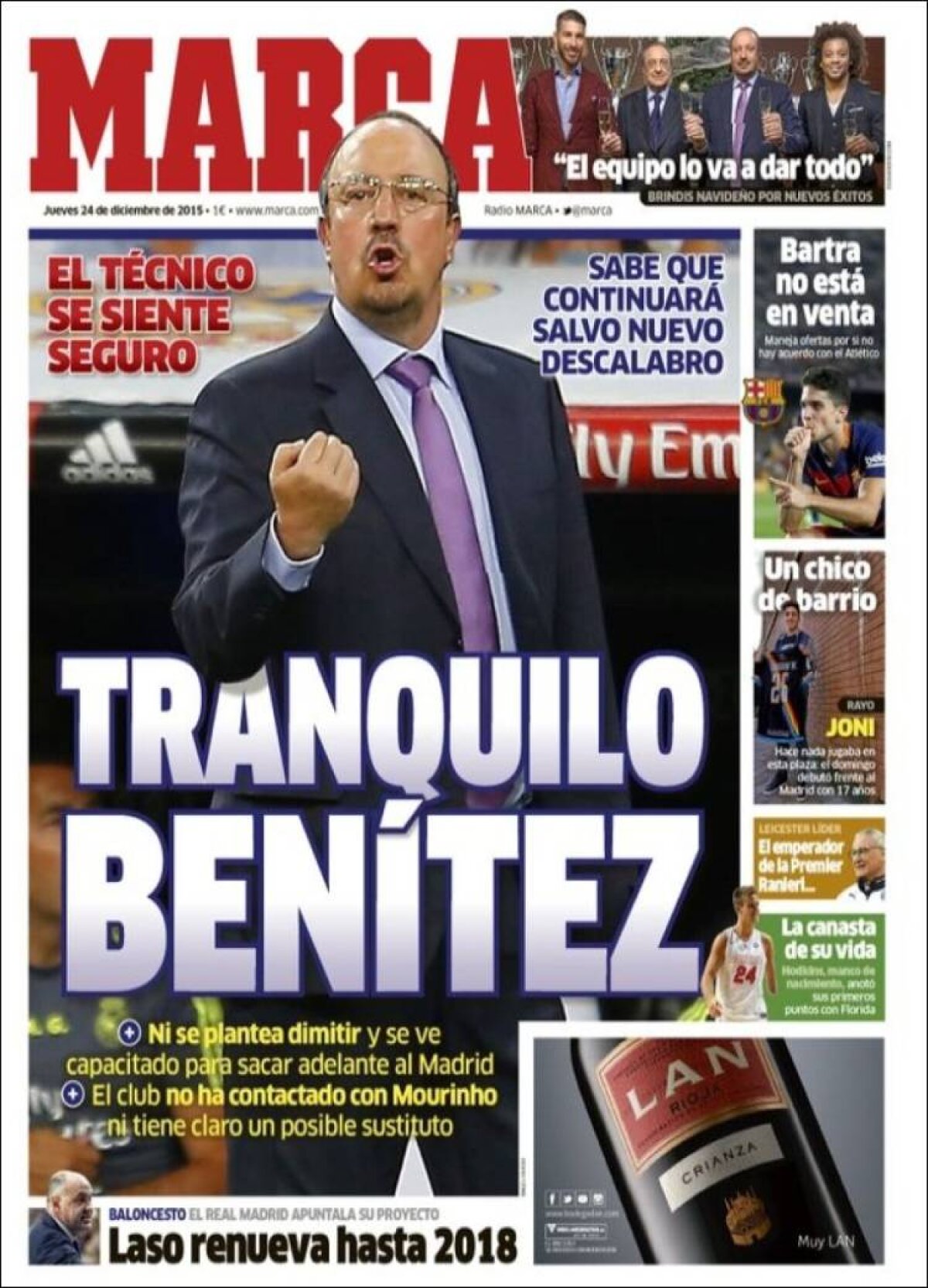 Ce scriu azi ziarele de sport din lume (24 decembrie 2015)