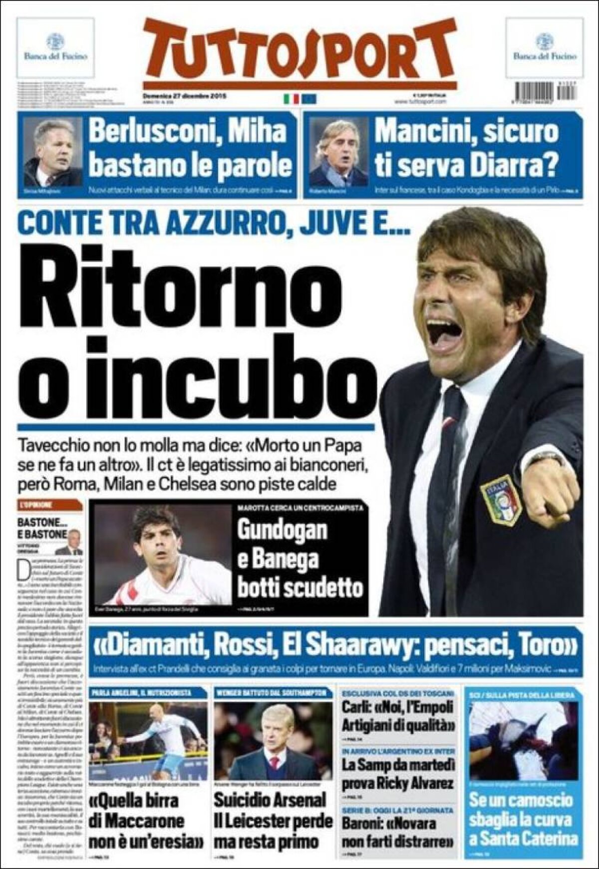 Ce scriu azi ziarele de sport din lume (27 decembrie 2015)