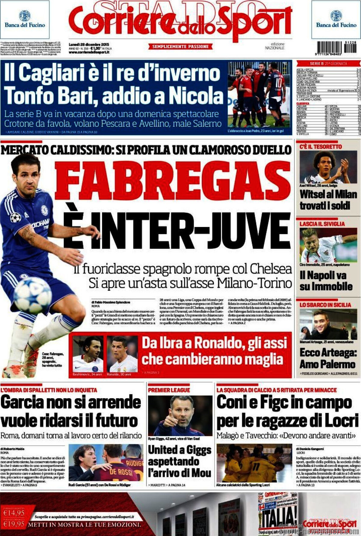 Ce scriu azi ziarele de sport din lume (28 decembrie 2015)