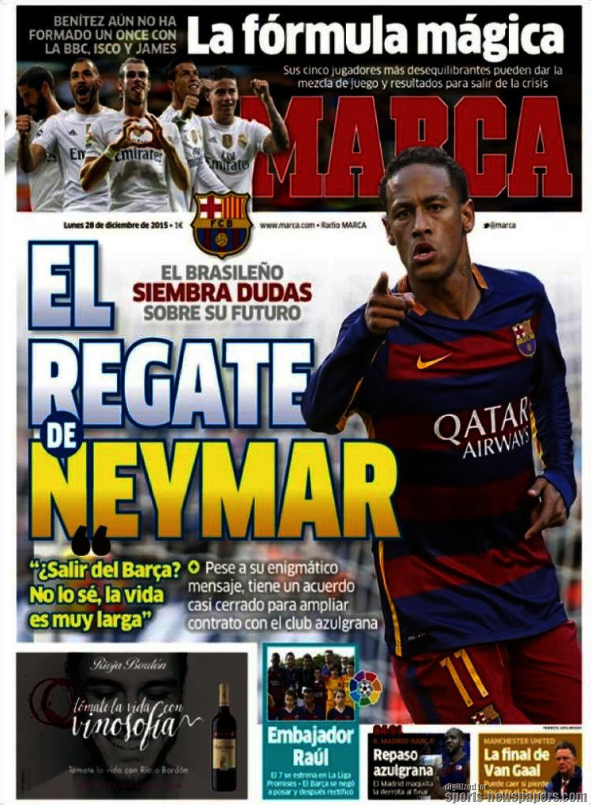 Ce scriu azi ziarele de sport din lume (28 decembrie 2015)