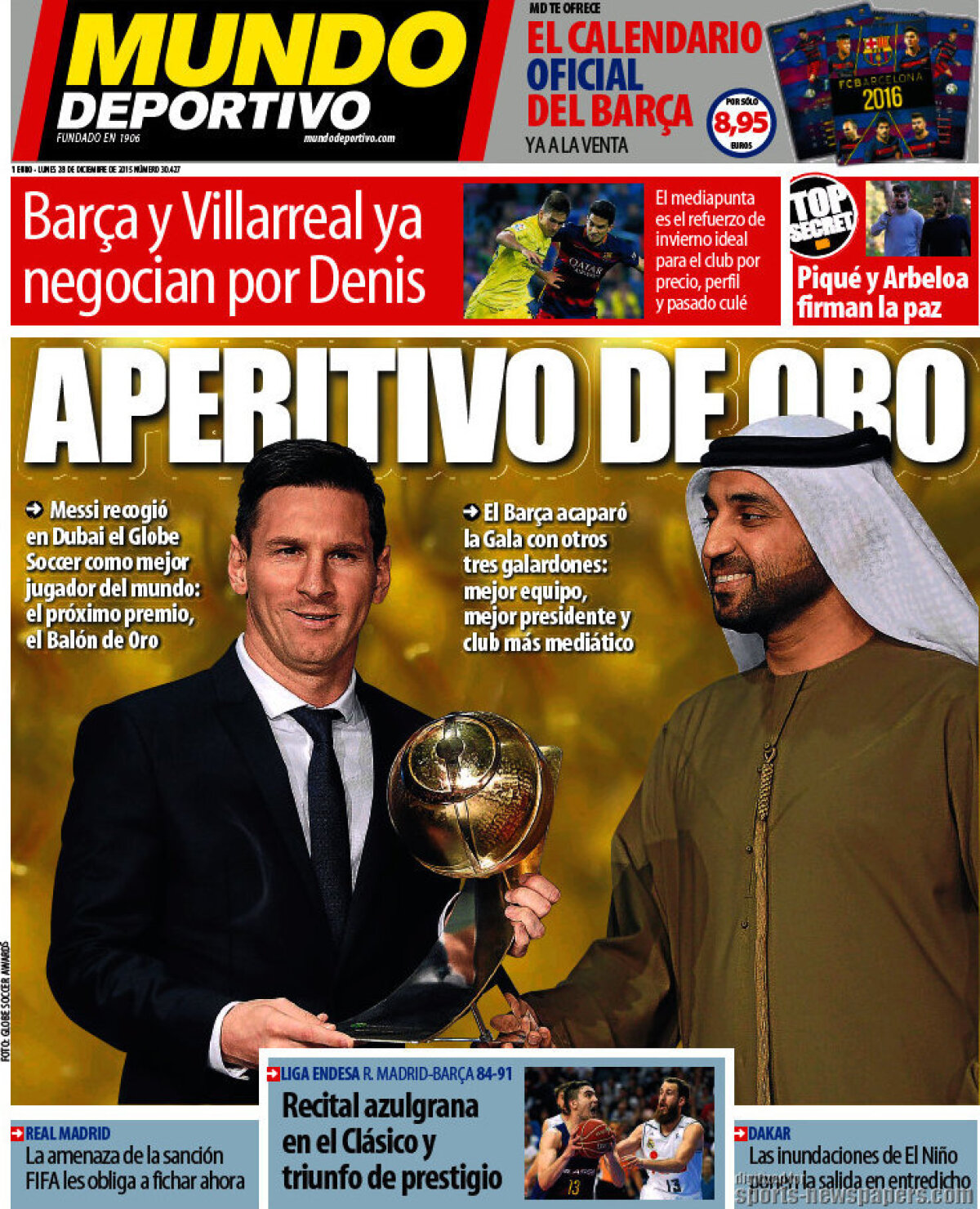 Ce scriu azi ziarele de sport din lume (28 decembrie 2015)