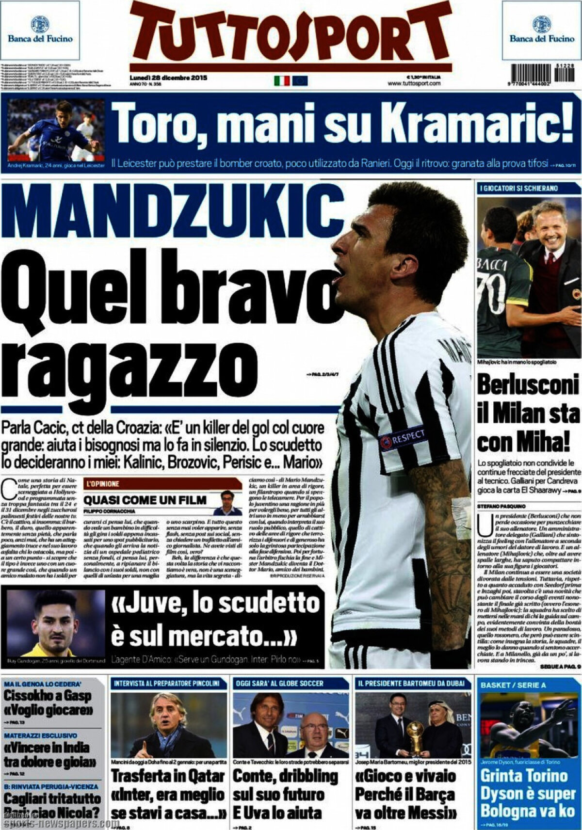 Ce scriu azi ziarele de sport din lume (28 decembrie 2015)