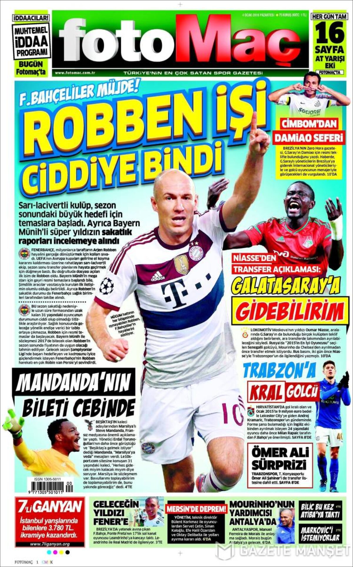 Ce scriu azi ziarele de sport din lume (4 ianuarie 2016)