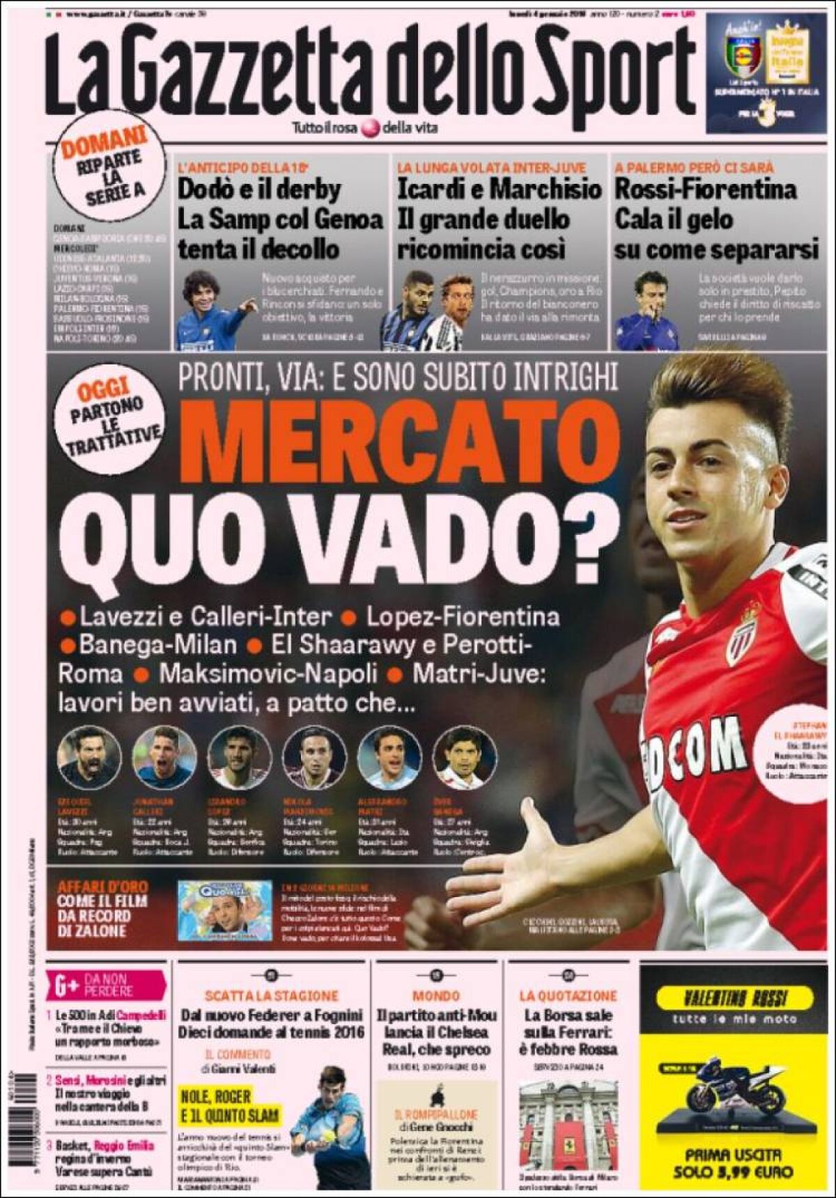 Ce scriu azi ziarele de sport din lume (4 ianuarie 2016)