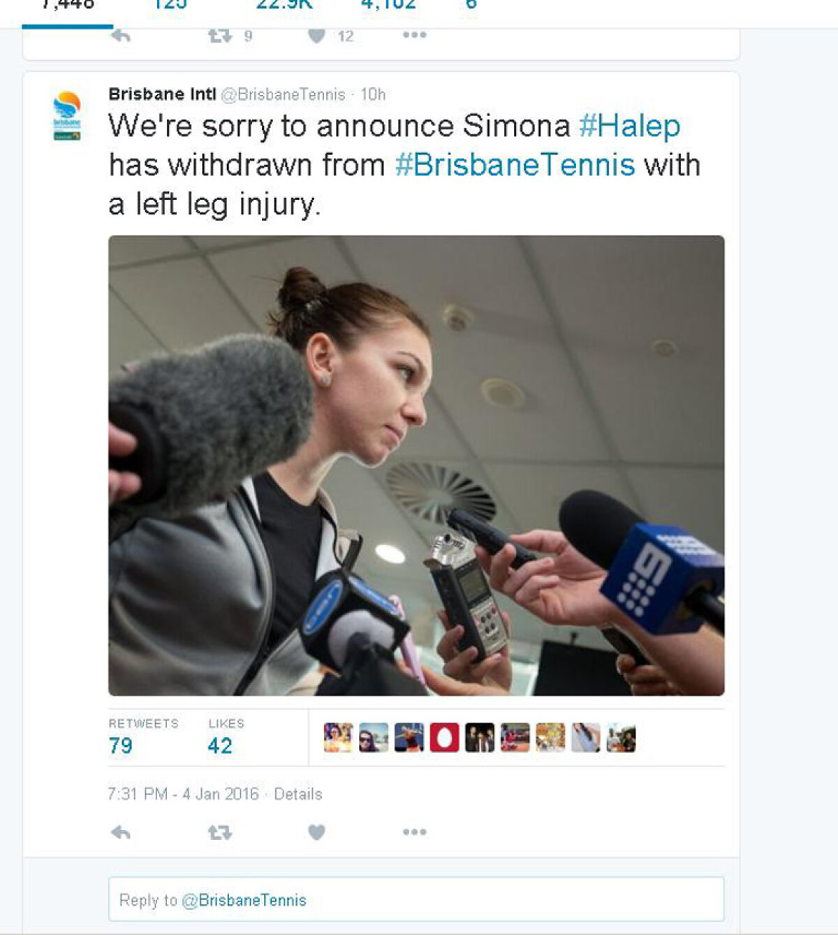 Înţepături fără nume » Halep şi Şarapova s-au retras de la Brisbane, Errani a luat foc pe Twitter. Cronologia evenimentelor