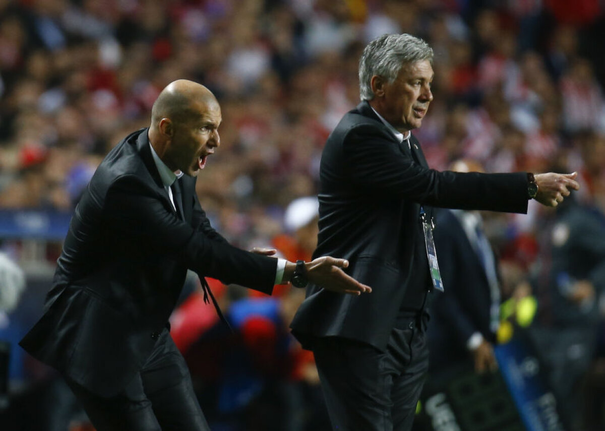 FOTO Zizou îl asalta pe Ancelotti » În finala Ligii din 2014, Zidane urla la jucătorii lui Real deși antrenorul principal era lîngă el. Acum, francezul e numărul 1