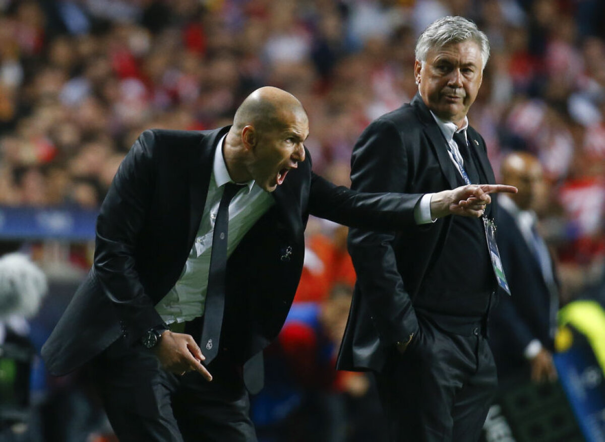 FOTO Zizou îl asalta pe Ancelotti » În finala Ligii din 2014, Zidane urla la jucătorii lui Real deși antrenorul principal era lîngă el. Acum, francezul e numărul 1