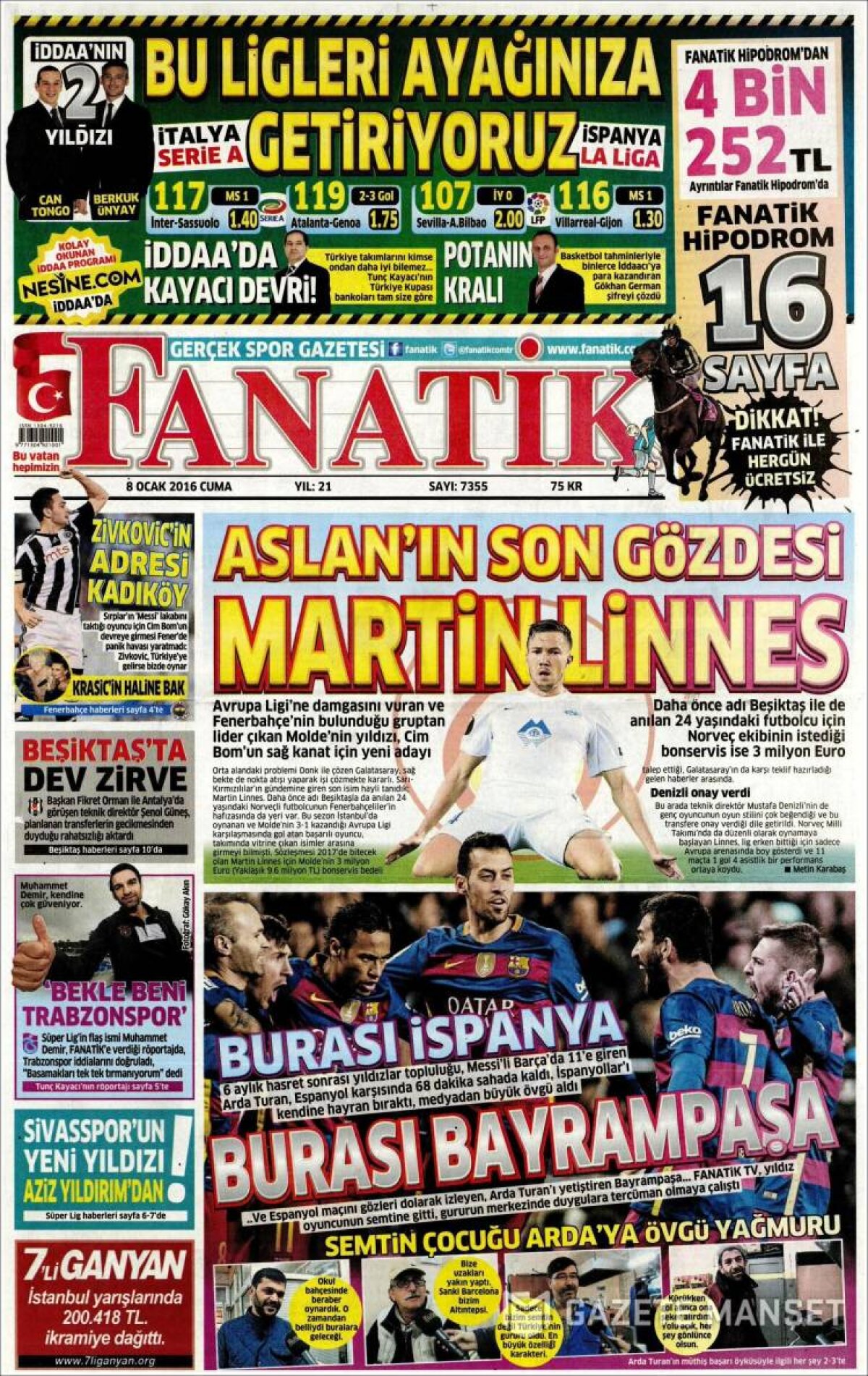 Ce scriu azi ziarele de sport din lume (8 ianuarie 2016)