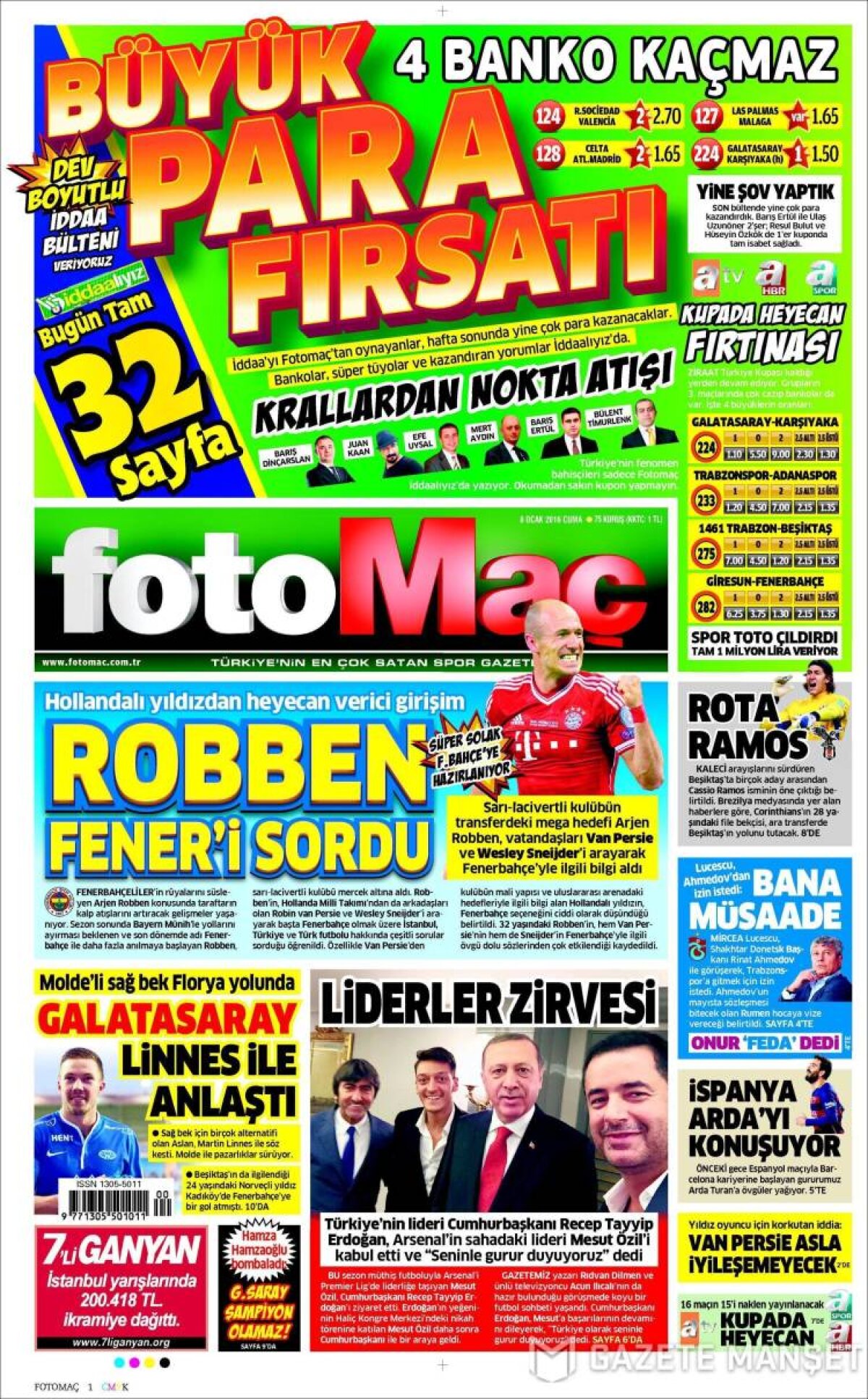 Ce scriu azi ziarele de sport din lume (8 ianuarie 2016)