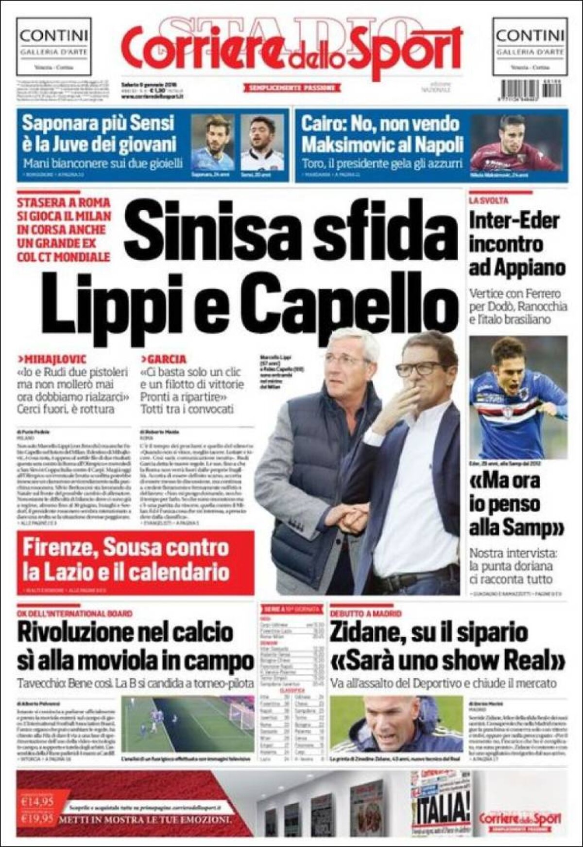 Ce scriu azi ziarele de sport din lume (9 ianuarie 2016)