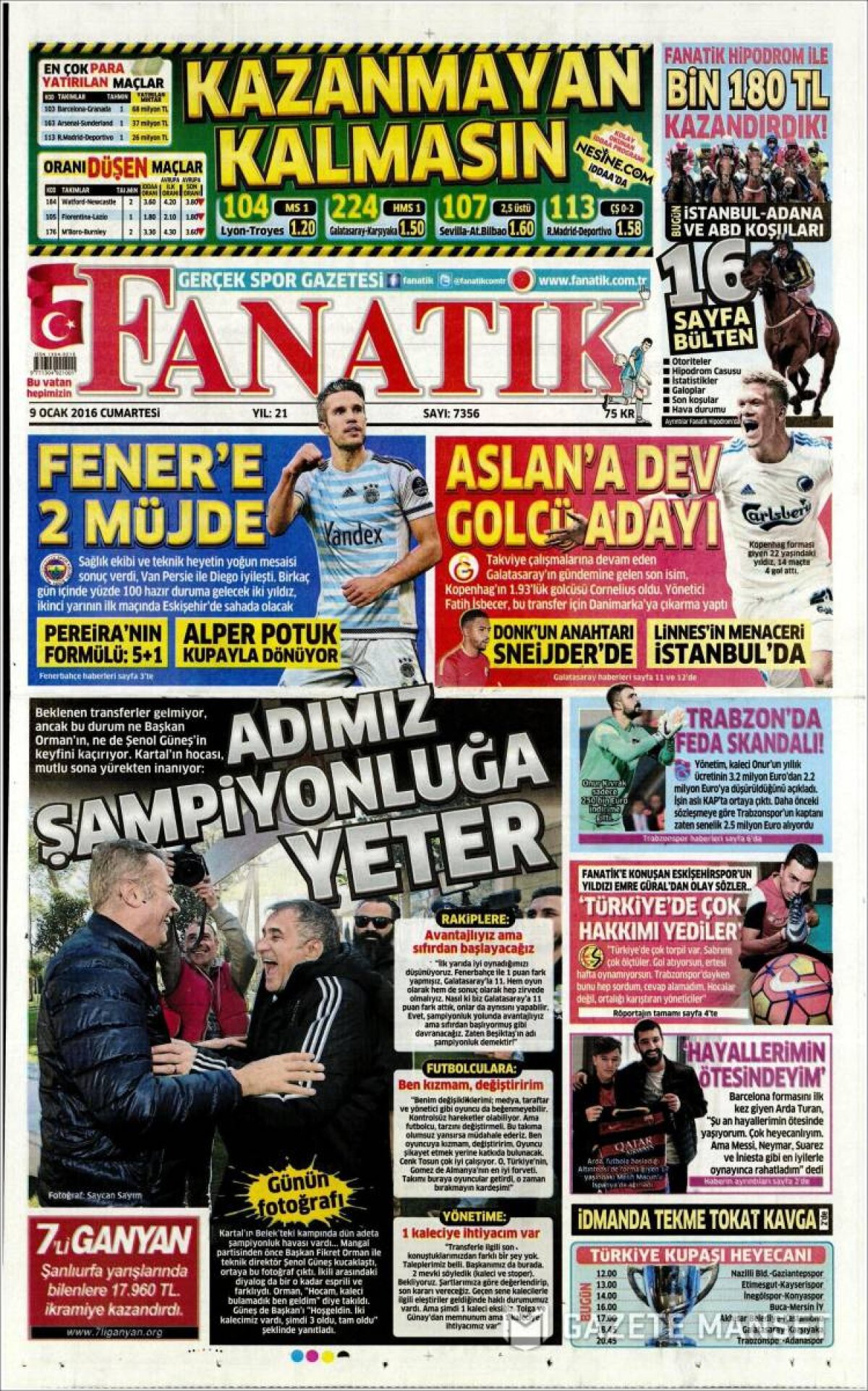 Ce scriu azi ziarele de sport din lume (9 ianuarie 2016)