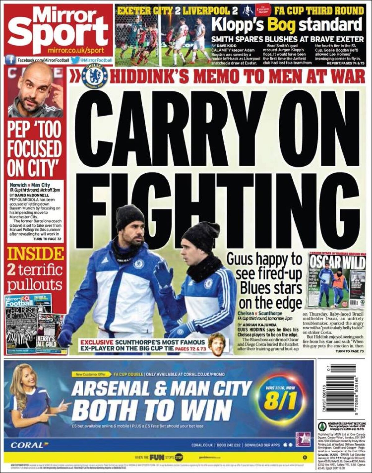 Ce scriu azi ziarele de sport din lume (9 ianuarie 2016)