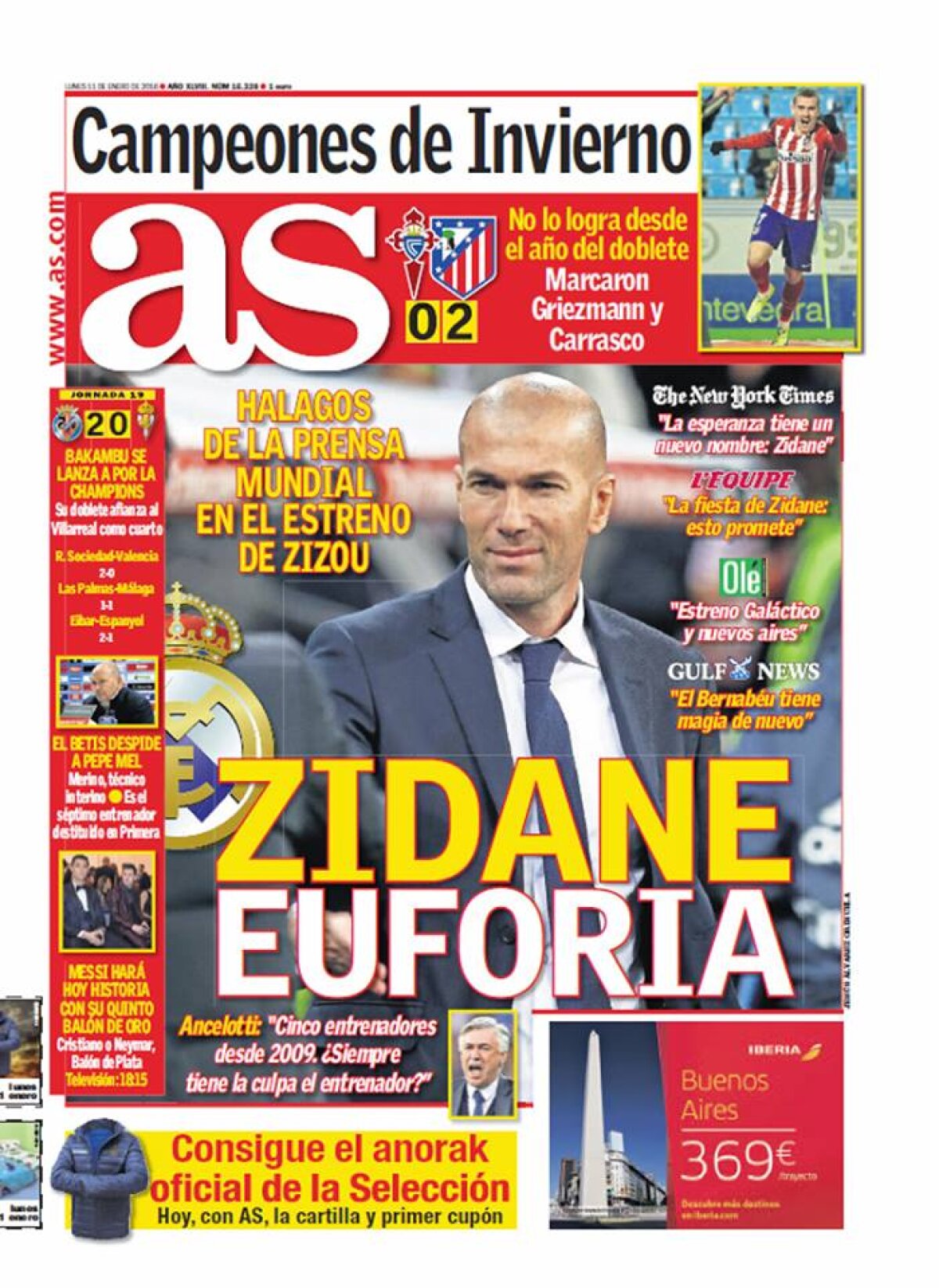 Ce scriu azi ziarele de sport din lume (11 ianuarie 2016)