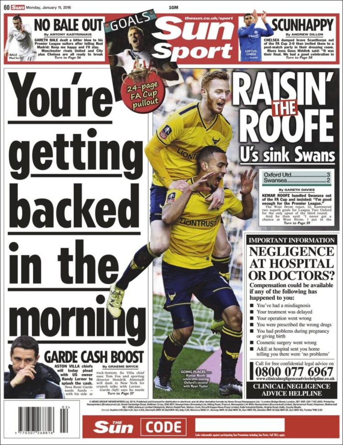 Ce scriu azi ziarele de sport din lume (11 ianuarie 2016)