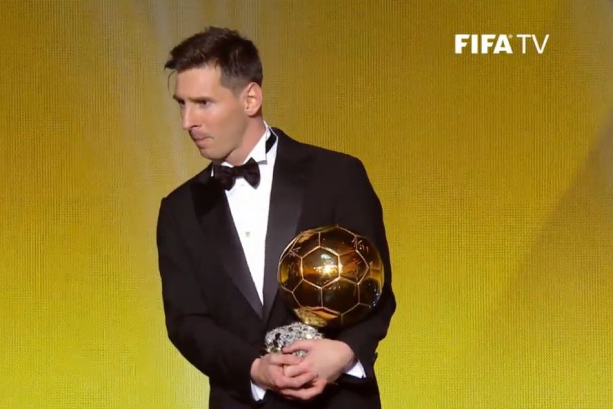 VIDEO+FOTO Messi a cîștigat pentru a cincea oară Balonul de Aur: "Visam la asta de cînd eram copil!"