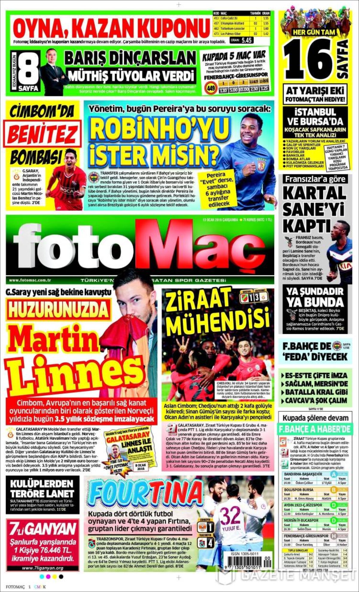 Ce scriu azi ziarele de sport din lume (13 ianuarie 2016)