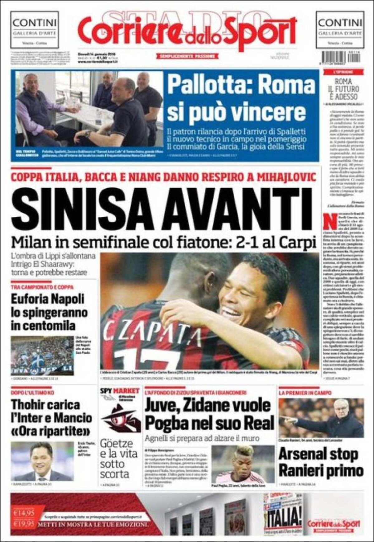 Ce scriu azi ziarele de sport din lume (14 ianuarie 2016)