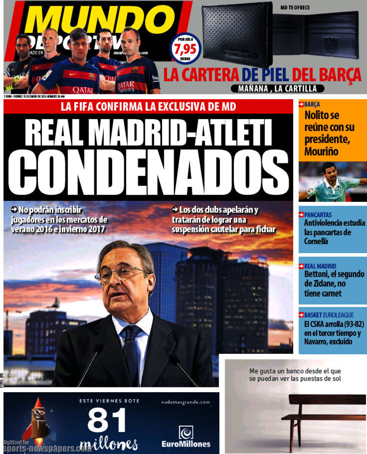 Ce scriu azi ziarele de sport din lume (15 ianuarie 2016)