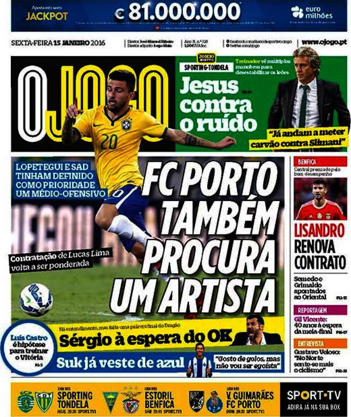 Ce scriu azi ziarele de sport din lume (15 ianuarie 2016)