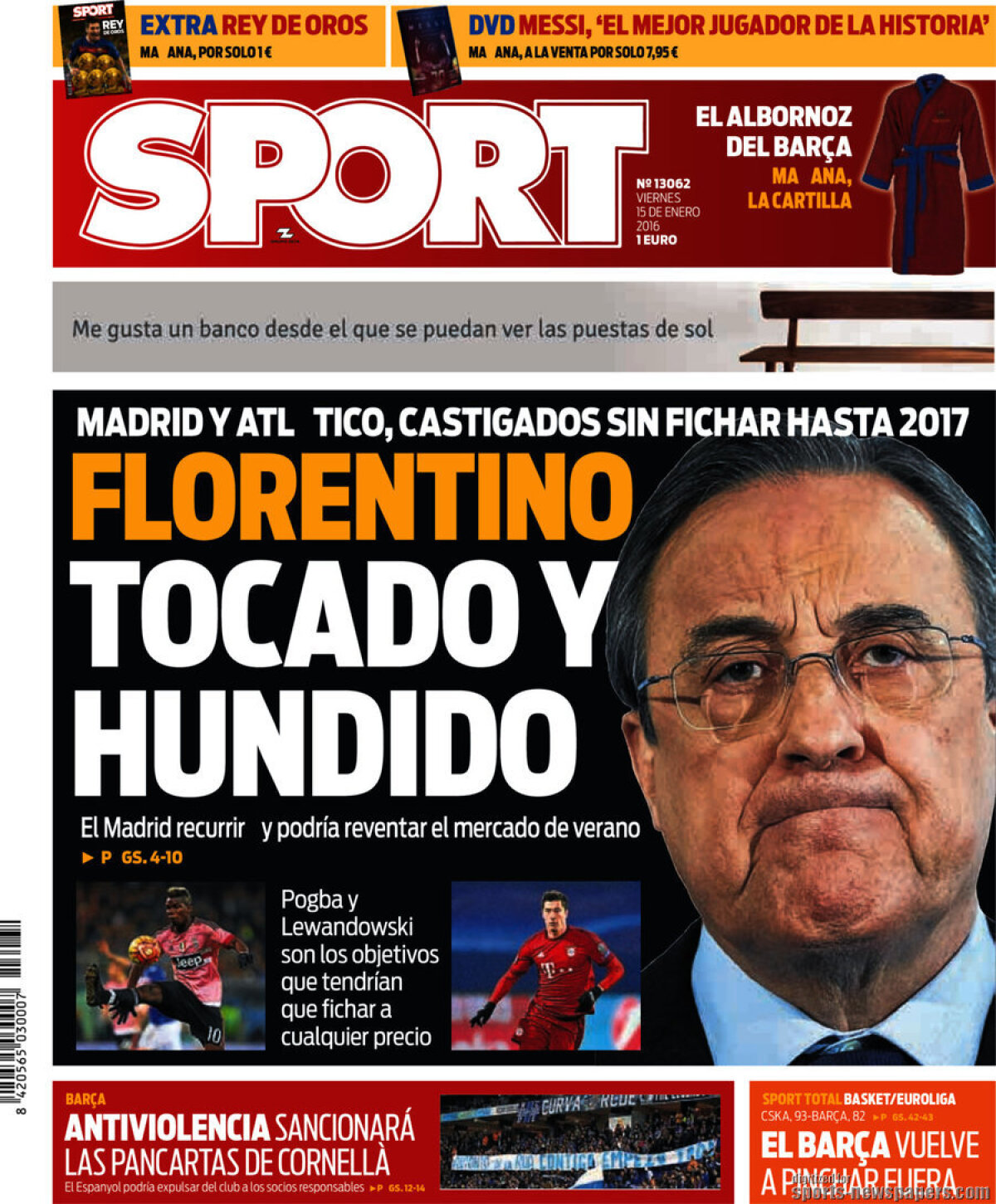 Ce scriu azi ziarele de sport din lume (15 ianuarie 2016)