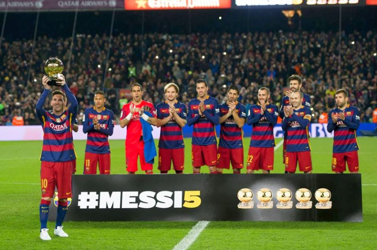 FOTO Messi, primit ca un erou pe Camp Nou » Argentinianul și-a prezentat Balonul de Aur + Coregrafia pregătită fotbalistului
