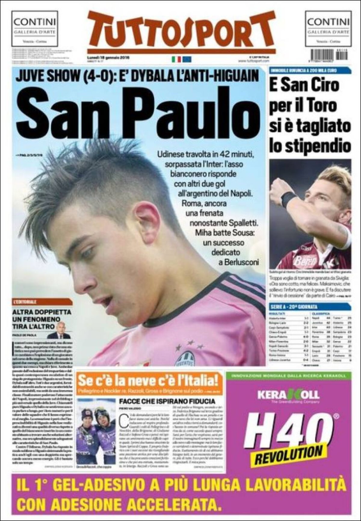 Ce scriu azi ziarele de sport din lume (18 ianuarie 2016)