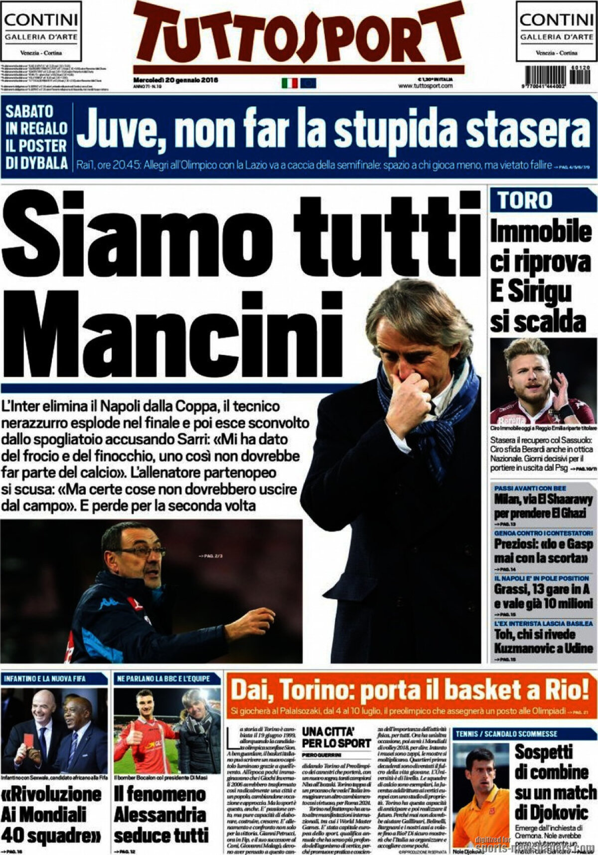 Ce scriu azi ziarele de sport din lume (20 ianuarie 2016)