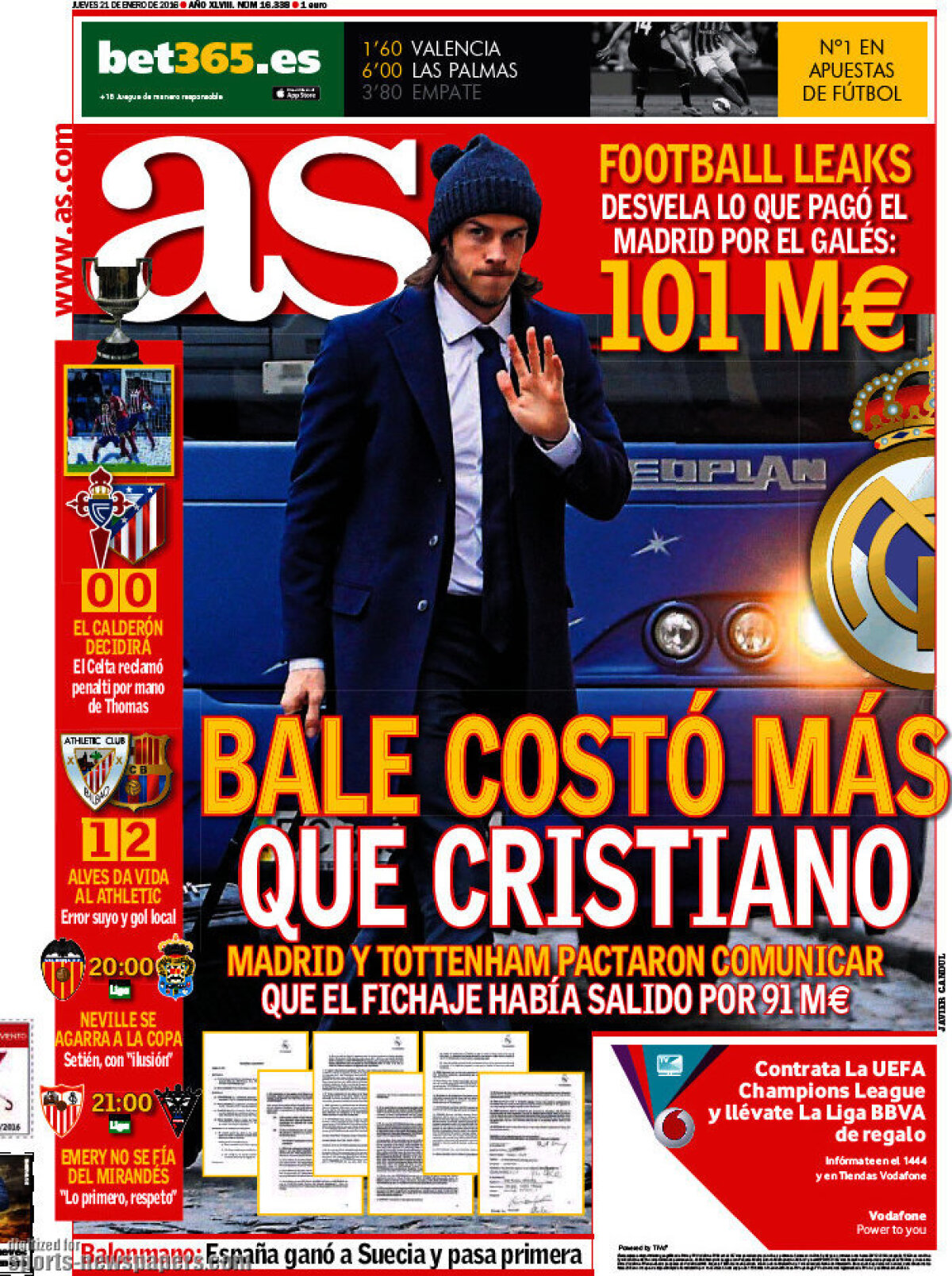 Ce scriu azi ziarele de sport din lume (21 ianuarie 2016)