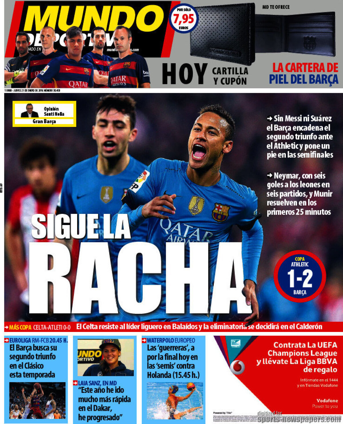 Ce scriu azi ziarele de sport din lume (21 ianuarie 2016)