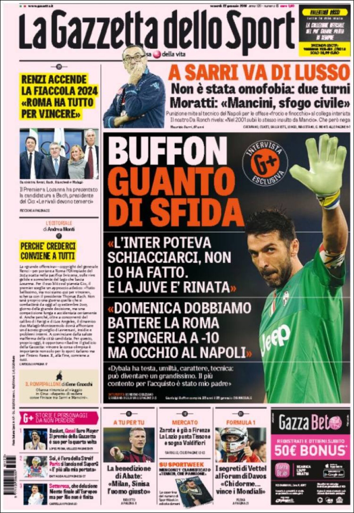 Ce scriu azi ziarele de sport din lume (22 ianuarie 2016)