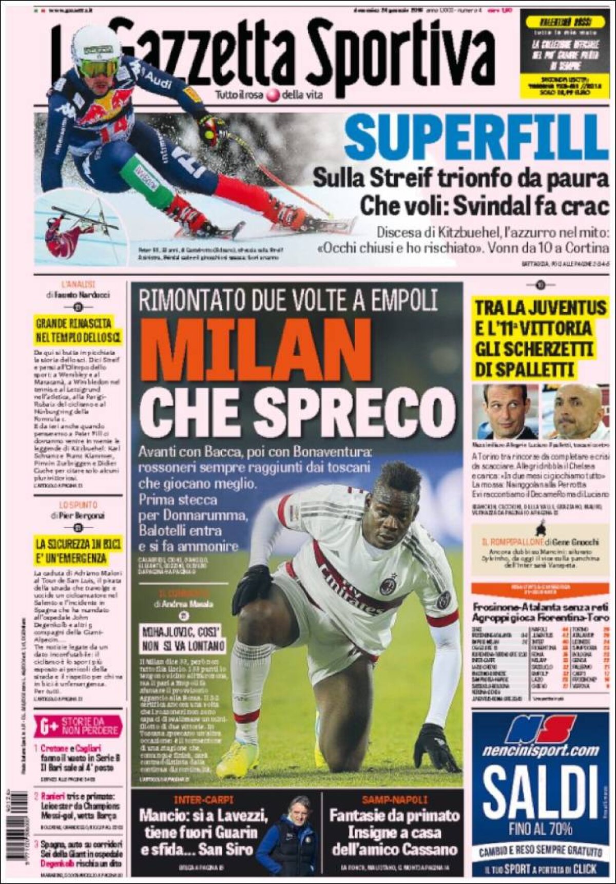 Ce scriu azi ziarele de sport din lume (24 ianuarie 2016)