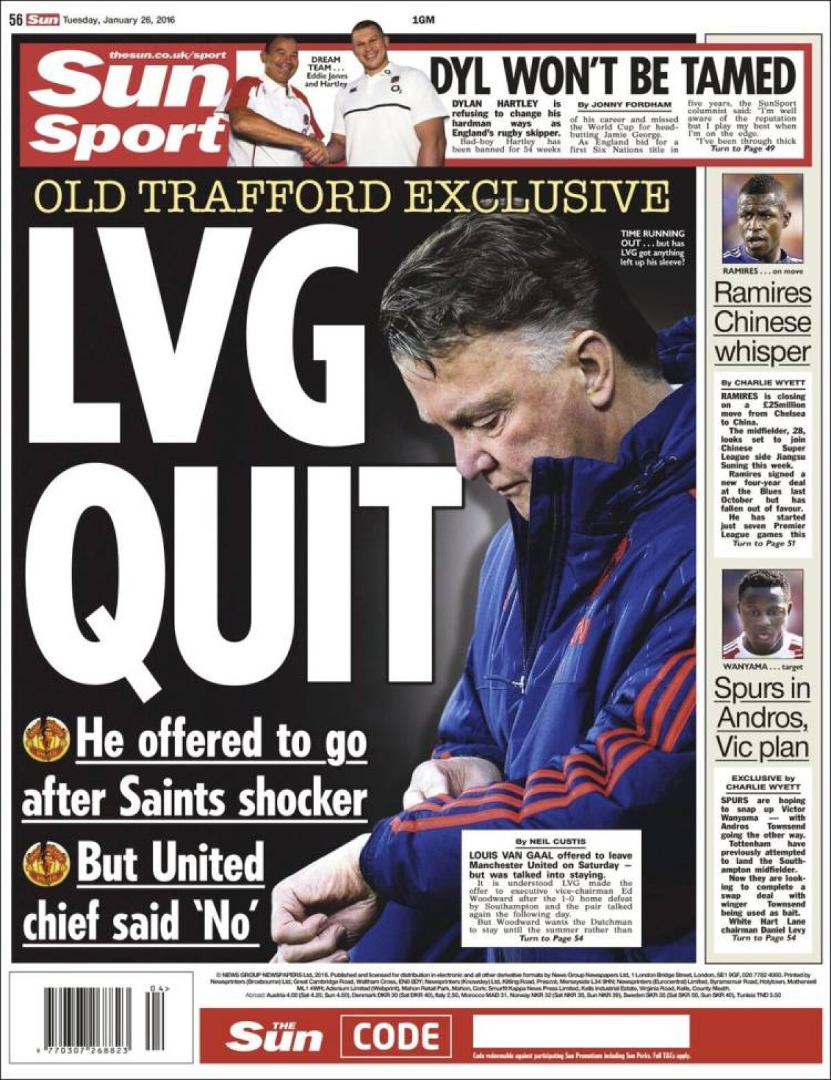 Ce scriu azi ziarele de sport din lume (26 ianuarie 2016)