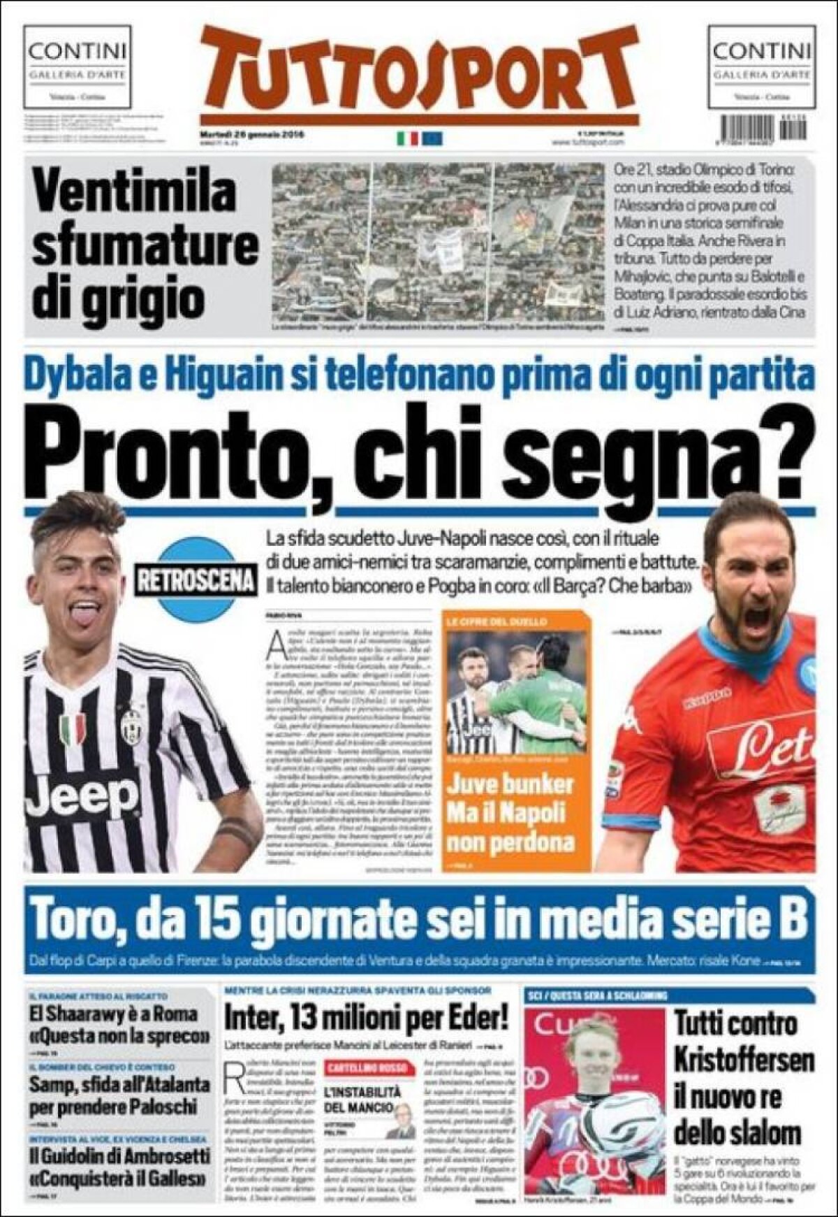 Ce scriu azi ziarele de sport din lume (26 ianuarie 2016)