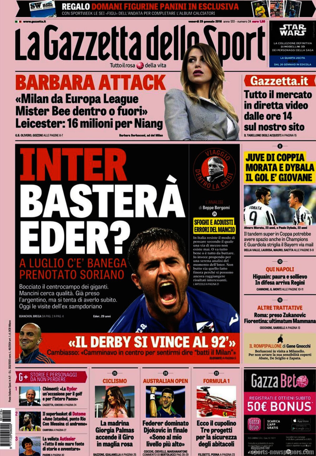 Ce scriu azi ziarele de sport din lume (29 ianuarie 2016)