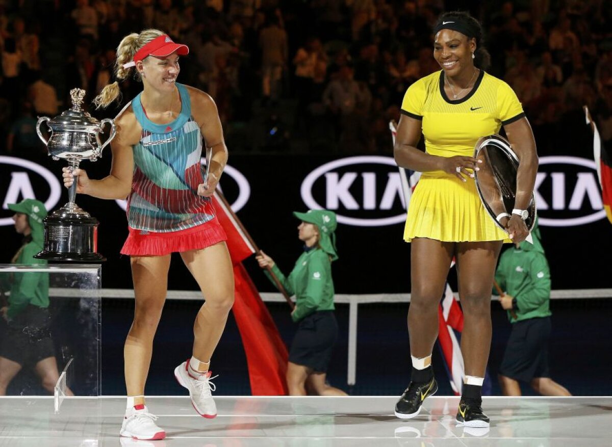 GALERIE FOTO Cele mai frumoase imagini după finala Australian Open » Cum a felicitat-o Serena pe Kerber