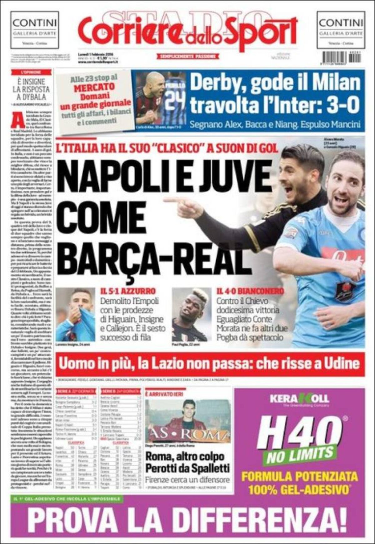 Ce scriu azi ziarele de sport din lume (1 februarie 2016)