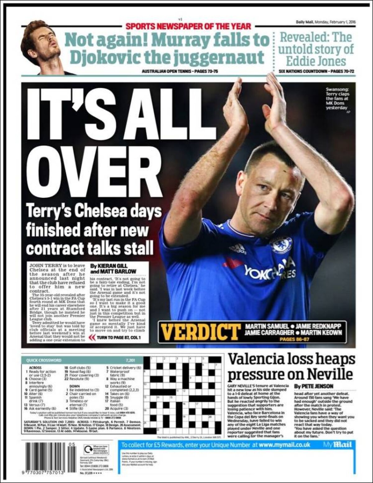 Ce scriu azi ziarele de sport din lume (1 februarie 2016)